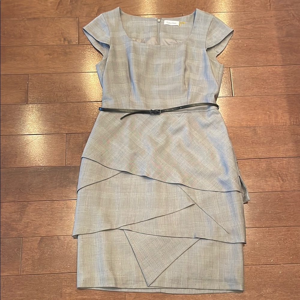 Elegant Gray Calvin Klein Layered Dress